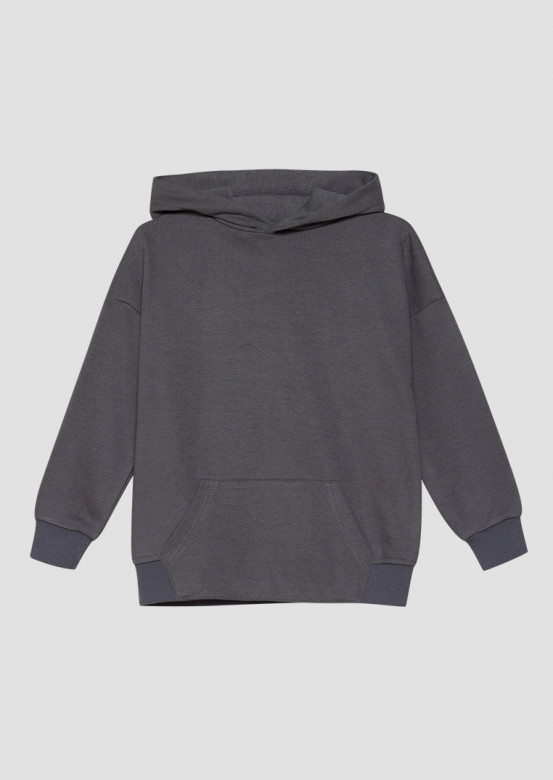 Grey kids three-thread hoodie